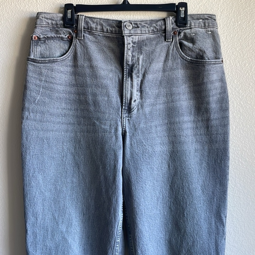 Abercrombie & Fitch The 90βs Straight Ultra High Rise Jeans 32L 14L Long Gray - Picture 3 of 5